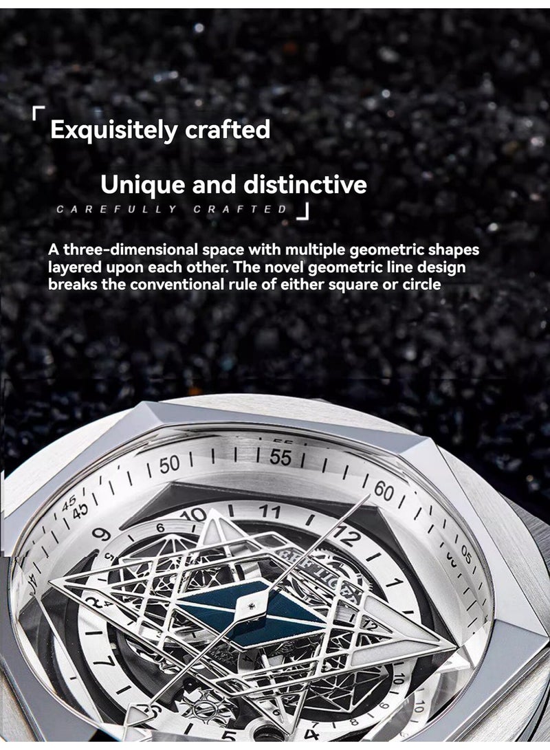 REEF TIGER fully automatic mechanical watch men's fashion trend waterproof night light large dial watch - Image 5