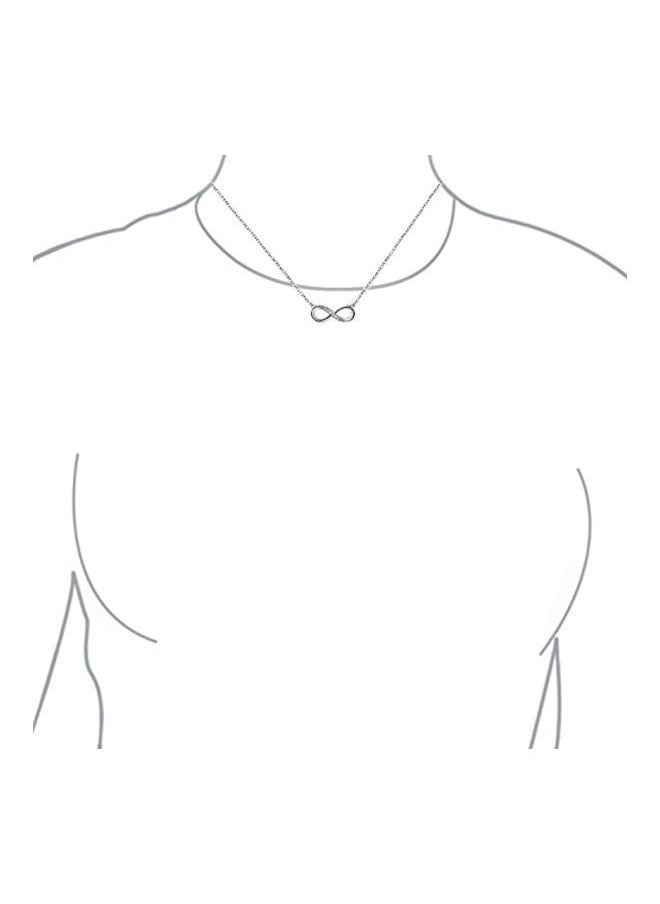 NIBEMINENT - 925 Sterling Silver Cubic Zirconia Studded Love Infinity Pendant Necklace - Image 1
