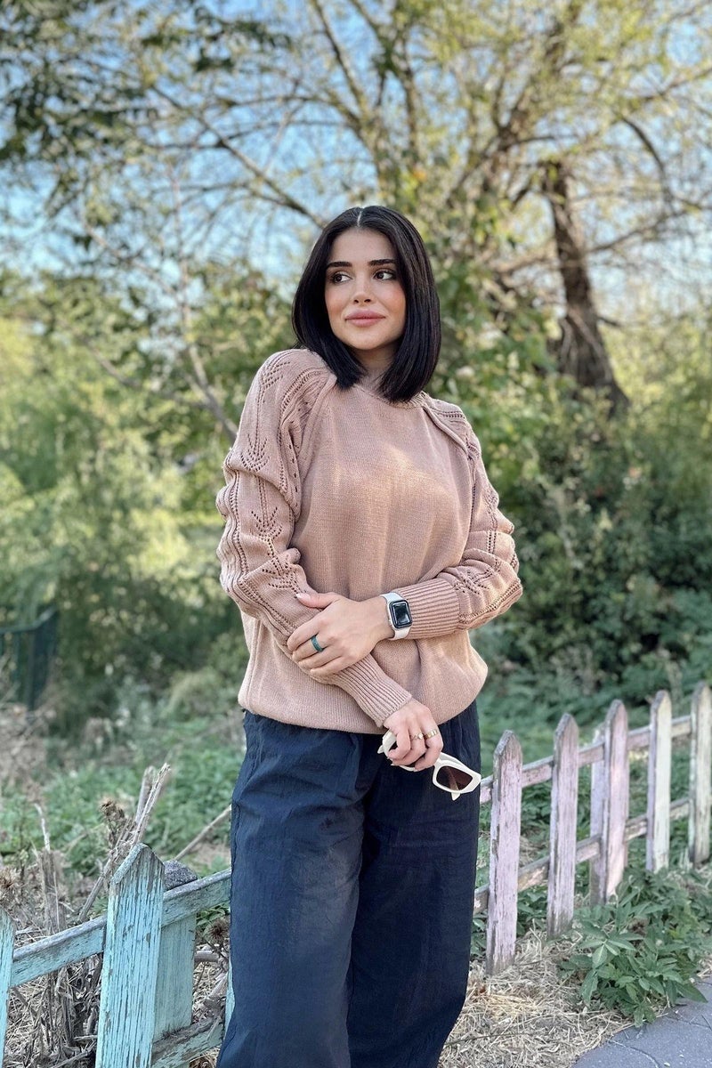 Weshaya سويت شيرت نسائي بني - Image 4