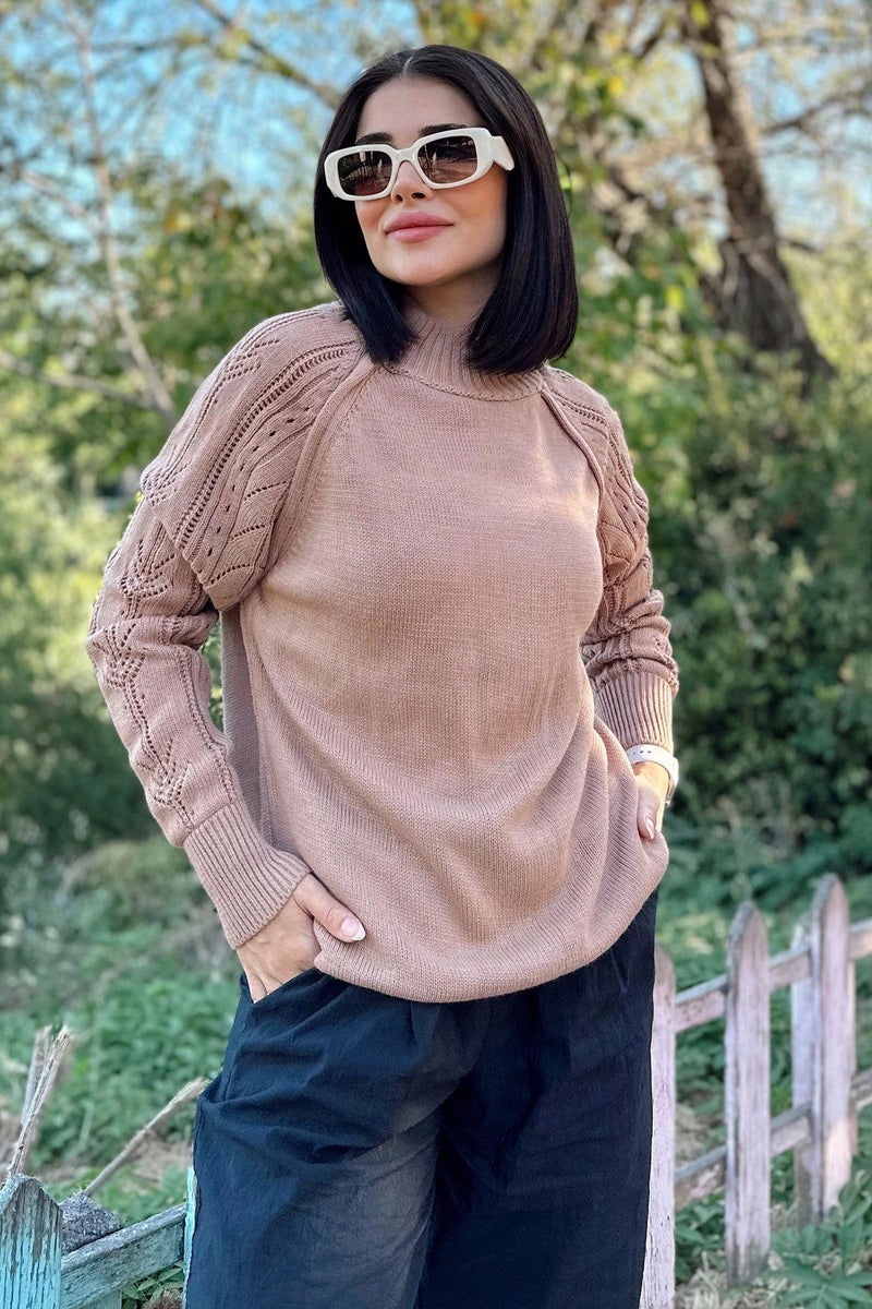 Weshaya سويت شيرت نسائي بني - Image 1