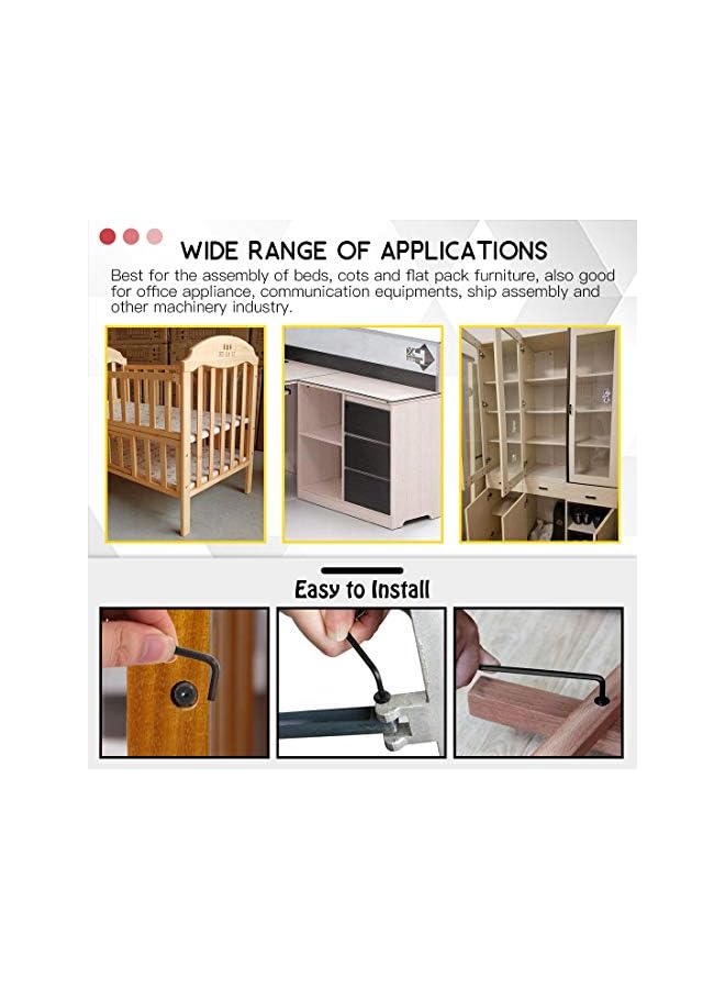 Hilitchi M6 120Pcs Black Hex Socket Head Screws Bolts Barrel Nuts Hardware Assortment Kit for Crib Baby Bed Furniture Cots and Chairs (35mm/45mm/55mm/65mm/75mm-Assortment Kit) - Image 5