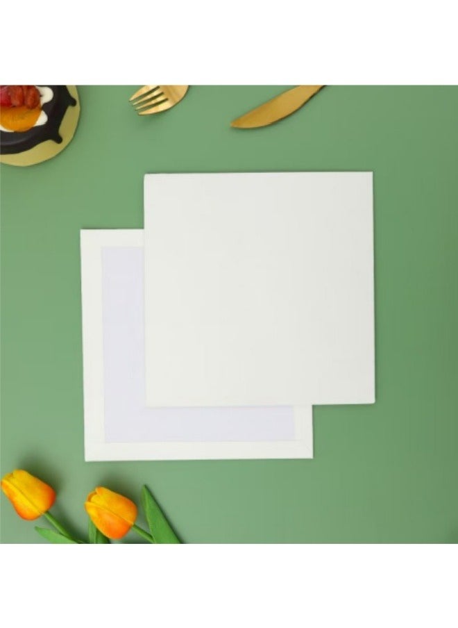 Generic - 10Pcs White Square Cake Base Sides, Size 14.5 Cm - Image 1