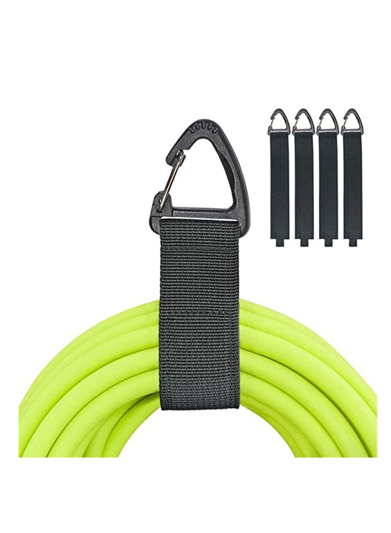 Extension Cord Holder Organizer, 16 inch Hook and Loop Heavy Duty Storage Straps with Triangle Clips, Extension Cord Hanger for Garage Organization and Storage Cord Wrap Keeper 4 Pcs (Black) - Image 1