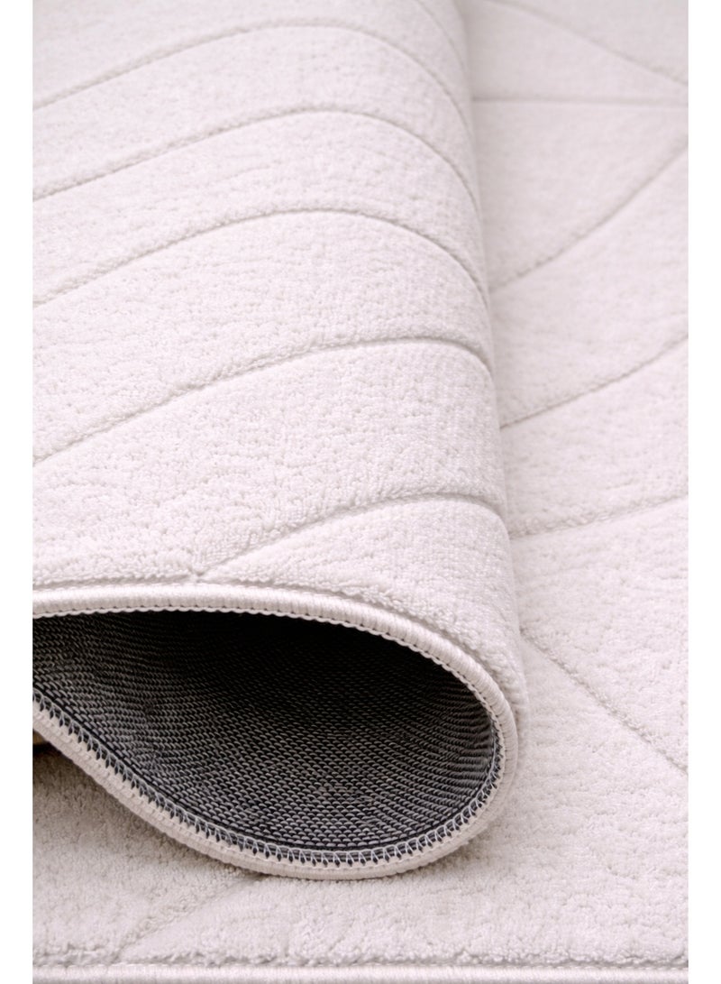 Home auraa Carpet Rug Felt & Canvas Backing – Size 160 x 230 cm – 5.25x7.55 ft | Wind Carved Rabbit Fur Design - Grey Color | Ideal Carpet for Living Room, Bedroom, Office, Hallway or Balcony - Image 4
