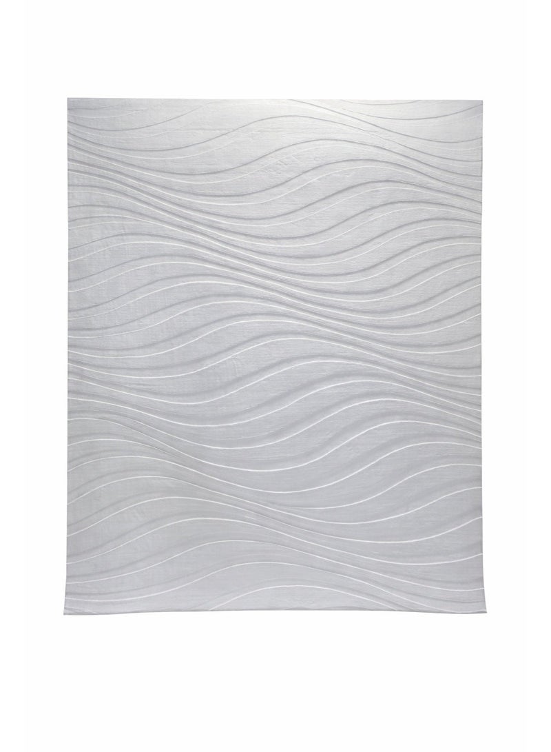 Home auraa Carpet Rug Felt & Canvas Backing – Size 160 x 230 cm – 5.25x7.55 ft | Wind Carved Rabbit Fur Design - Grey Color | Ideal Carpet for Living Room, Bedroom, Office, Hallway or Balcony - Image 3