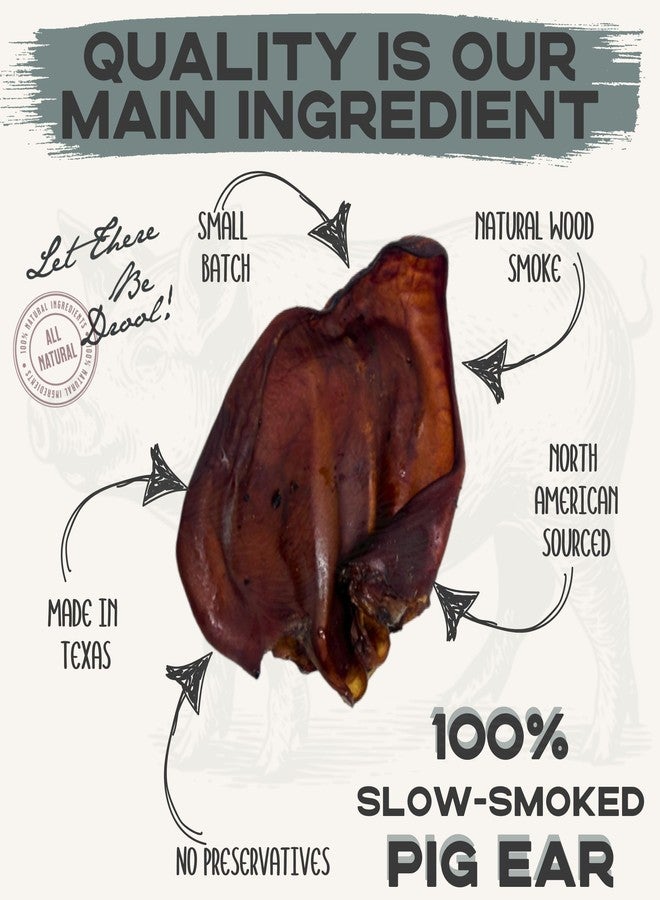JACK'S PREMIUM Natural Pig Ears for Dogs - Large Ears - Made in USA, Wood Smoked, Preservative Free Dog Chew - 6 Whole Pig Ears - Image 3
