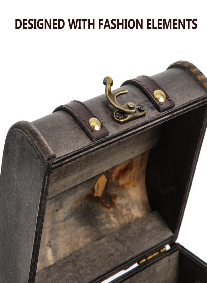 Garneck Wooden Jewelry Box Small Treasure Chest Velvet Lined Trinket Box with Latch for Organizing Jewelry Earrings and - Image 5