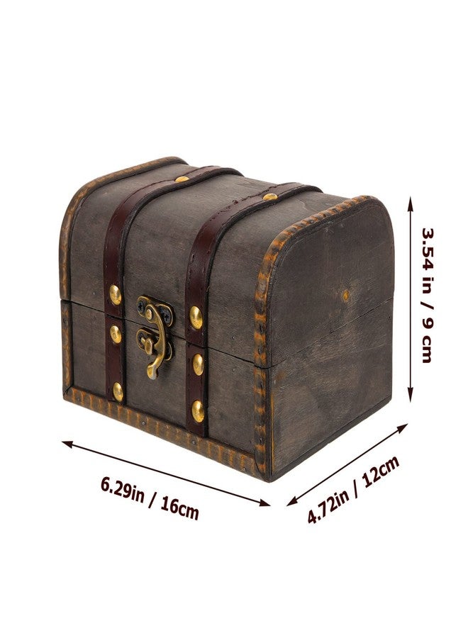 Garneck Wooden Jewelry Box Small Treasure Chest Velvet Lined Trinket Box with Latch for Organizing Jewelry Earrings and - Image 2