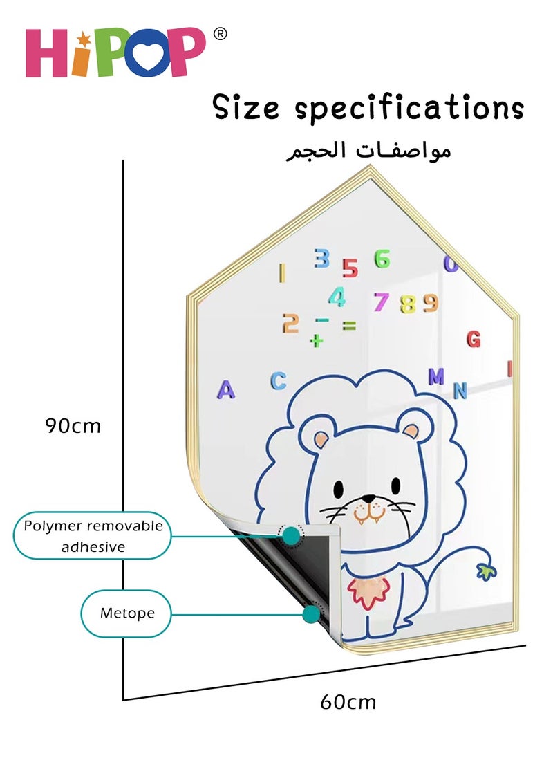 HIPOP - Children's Magnetic Drawing Board for Wall,Easy Disassembly,No Damage for Wall When Remove It,Be Suitable for A Variety of Walls,Magnetic Kids Blackboard 90*60cm - Image 1