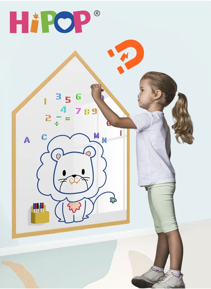 HIPOP - Children's Magnetic Drawing Board for Wall,Easy Disassembly,No Damage for Wall When Remove It,Be Suitable for A Variety of Walls,Magnetic Kids Blackboard 90*60cm - Image 1