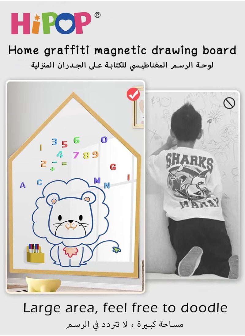 HIPOP - Children's Magnetic Drawing Board for Wall,Easy Disassembly,No Damage for Wall When Remove It,Be Suitable for A Variety of Walls,Magnetic Kids Blackboard 90*60cm - Image 1
