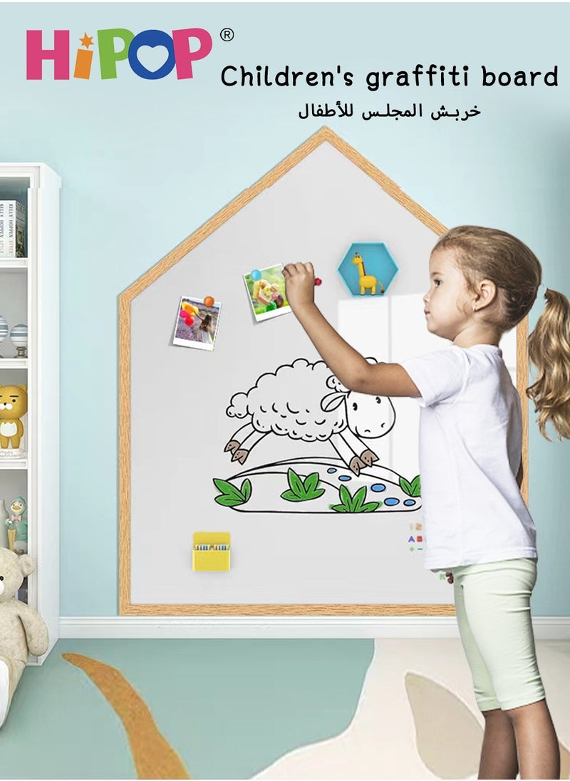 HIPOP - Children's Magnetic Drawing Board for Wall,Easy Disassembly,No Damage for Wall When Remove It,Be Suitable for A Variety of Walls,Magnetic Kids Blackboard 90*60cm - Image 1