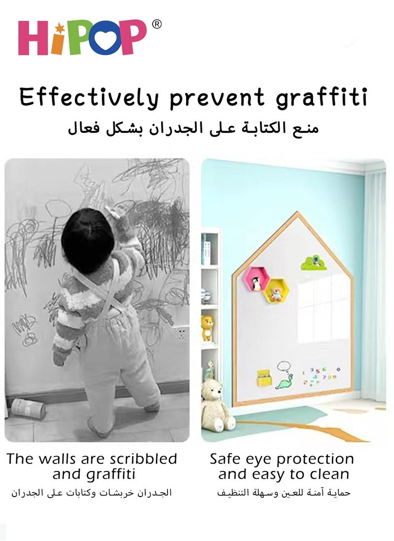 HIPOP - Children's Magnetic Drawing Board for Wall,Easy Disassembly,No Damage for Wall When Remove It,Be Suitable for A Variety of Walls,Magnetic Kids Blackboard 90*60cm - Image 1