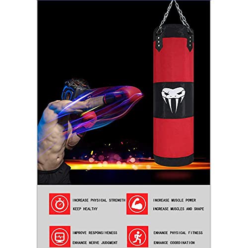 SOTF Heavy Bag Boxing Set Punching Bags for Adults Heavy Duty Hanging Punching Bag Unfilled Red Length 100cm - Image 4