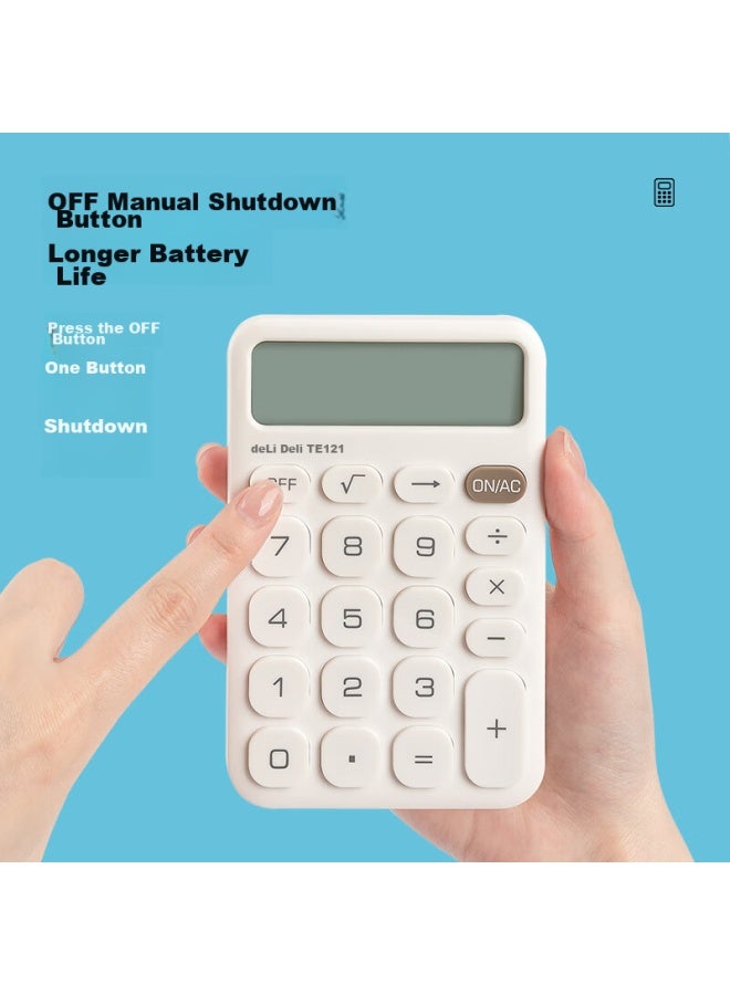 Deli Slim Portable Calculator, 12-digit Display Financial/personal Calculator, Office/study Supplies, Te121 Yellow - Image 5