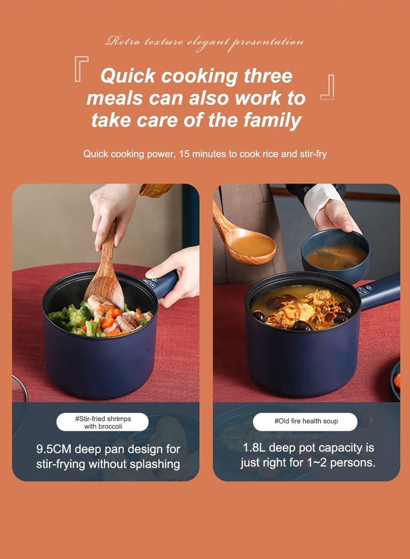 ميكسد 1.8L الكهربائية الغضب صحن مع باخرة التحكم في درجة الحرارة غير عصا الأرز طباخ كهربائي شطف شطف عموم ، مقلاة كهربائية ، مقلاة كهربائية ، تنطبق على المعكرونة والبيض ، ستيك ، جمهورية يوغوسلافيا الاتحادية ، البخار ، الشوفان حساء - Image 5