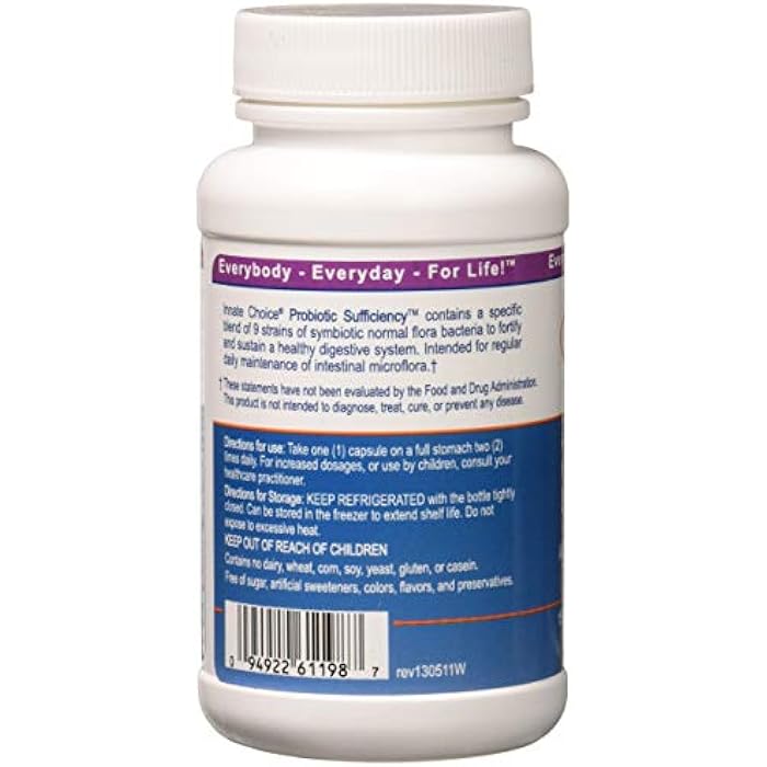 Innate Choice Probiotic Sufficiency,  60 vegetarian capsules - Image 2