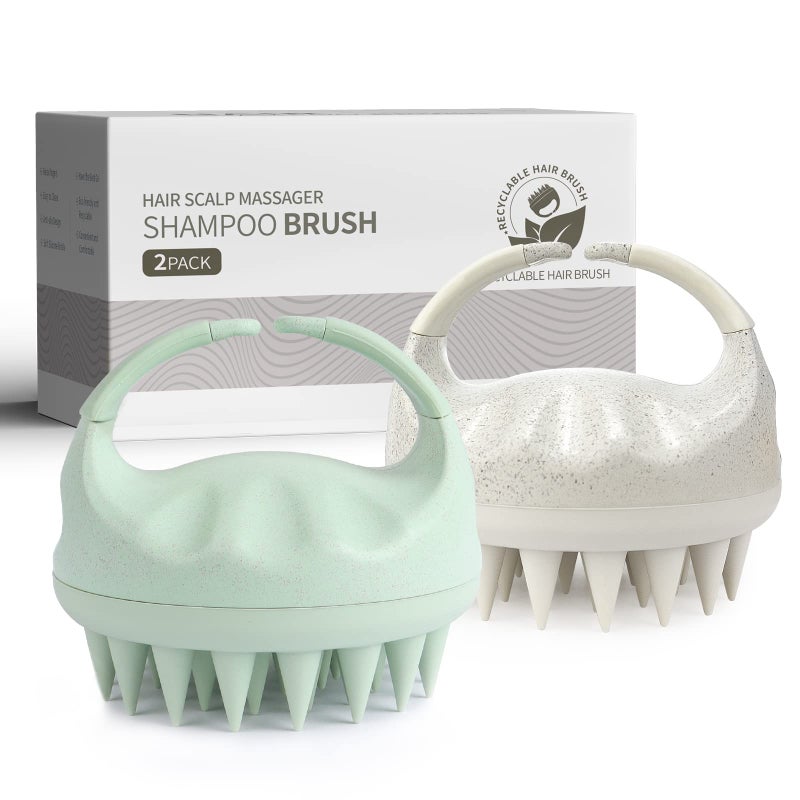 Sndyi 2 Pcs Scalp Massager Shampoo Brush Scalp Scrubber with Soft Silicone Bristles Scalp Exfoliator for Dandruff Removal Scalp Massager for Hair Growth Wet Dry Hair Brush for Scalp Care - Image 3