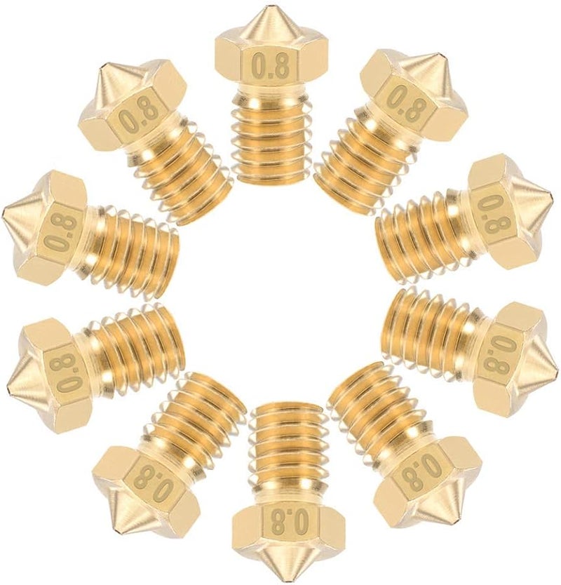 Brass 0 8mm 3D Printer Nozzle Head M6 Thread Replacement for V5 V6 1 75mm Extruder 10pcs - Image 2
