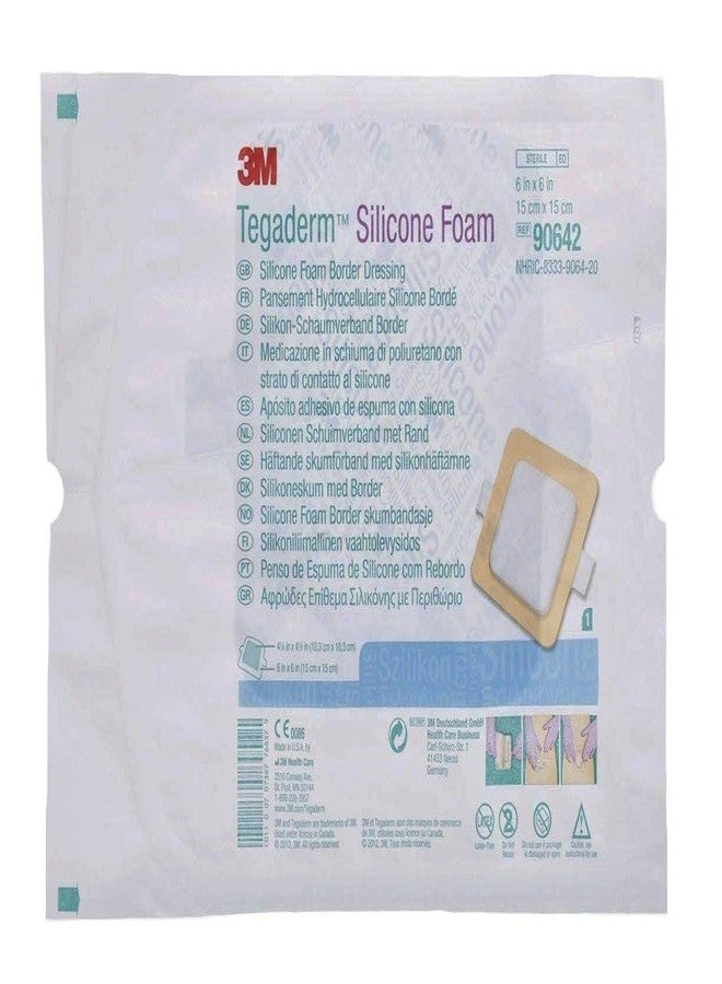 Tegaderm 3M Tegaderm Silicone Foam Border Dressing, 90642, 6 x 6 Inch (Box of 10) - Image 3