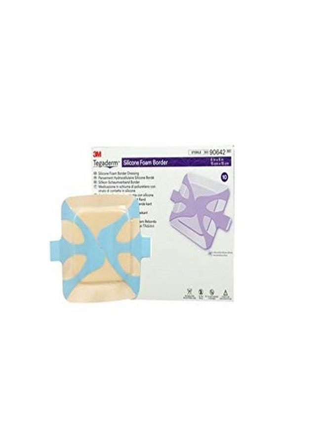 Tegaderm 3M Tegaderm Silicone Foam Border Dressing, 90642, 6 x 6 Inch (Box of 10) - Image 1