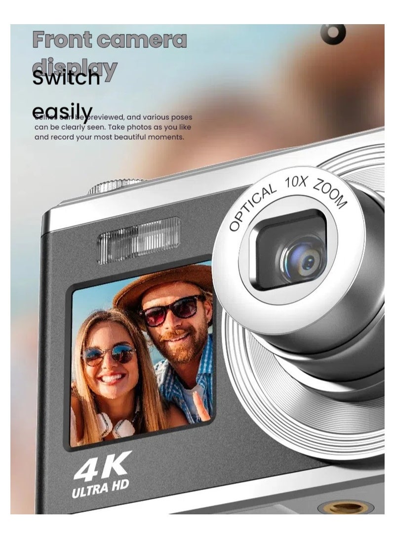 General 4K ultra HD image quality, 64 million pixels + optical zoom, dual screen beauty digital camera easily record colorful life  - Image 4