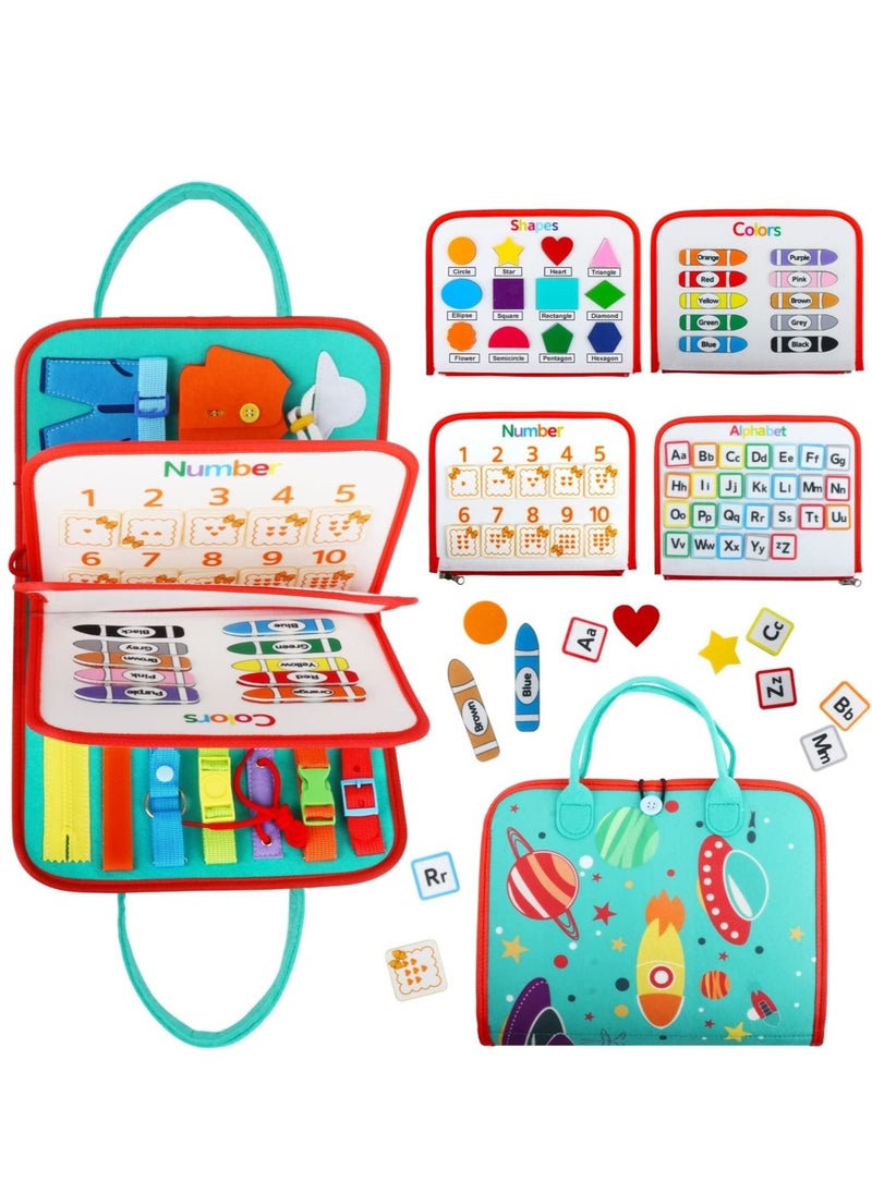 Busy Board Montessori Toys for Toddlers, Montessori Sensory Board for Learning Fine Motor Skills, Preschool Educational Toys to Learn Basic Skills for 1 2 3 4-Year-Old Boys Girls  - Image 1
