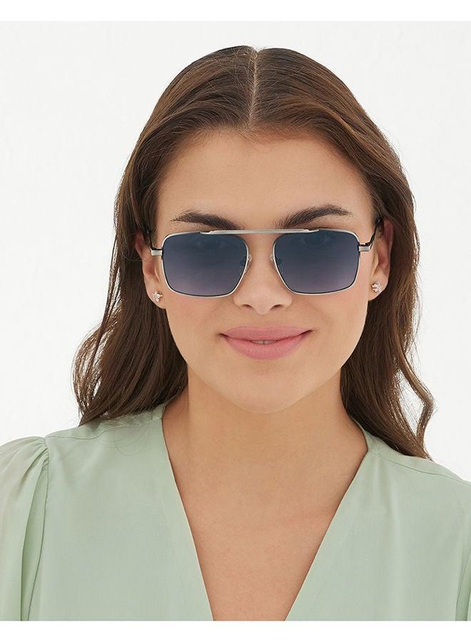 30 سندايز نظارات شمسية هيرلوم للجنسين، مستطيلة، حماية من الأشعة فوق البنفسجية ، فضي وأزرق - Image 4