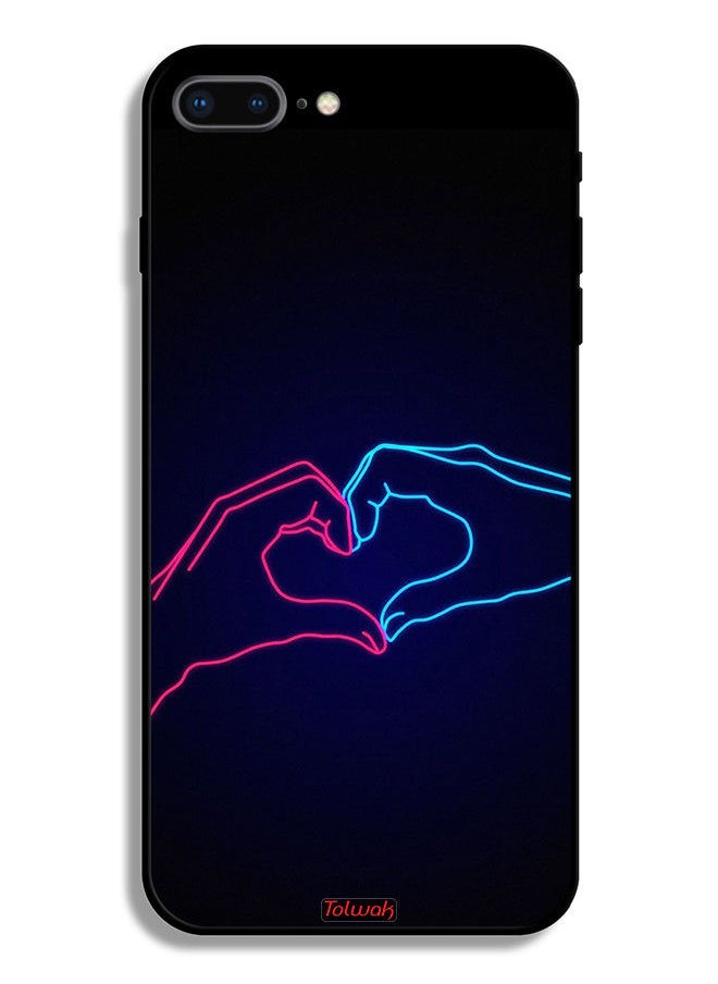 Tolwak - جراب حماية لجهاز Apple iPhone 8 Plus بتصميم يد تلمس القلب - Image 1