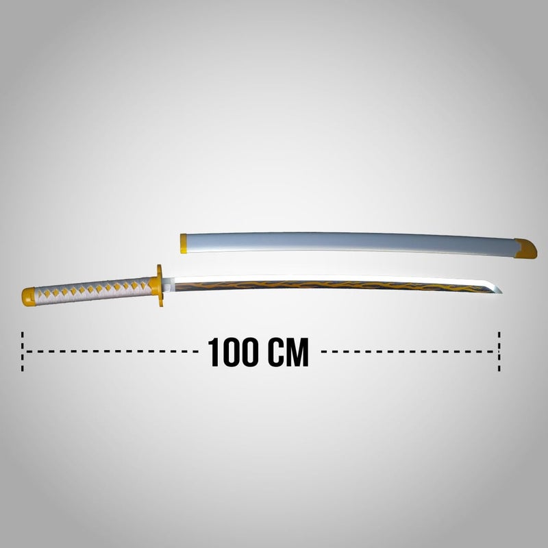 Offo Demon Slayer Zenitsu Neon LED Katana – 100cm Life-Size Light-Up Anime Sword for Cosplay, Display & Training | Elegant Gift for Fans, Kids, Teens & Collectors - Image 4