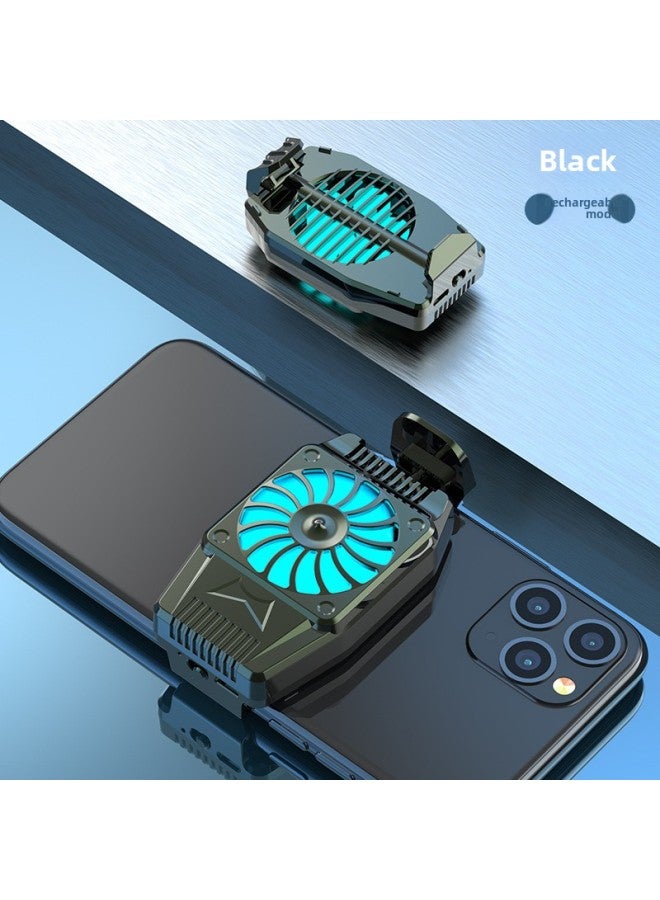 Loquat Manufacturers Run Volume Explosions Hot H15 Mobile Phone Radiator Multi-gear Adjustment Mute Refrigeration Rechargeable Radiator-Color:black Charging - Image 1