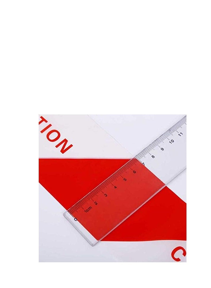 SUNRISE Red White Hazard Warning Safety Stripe Caution Tape 7.5cm by 300m Non-Adhesive Barrier Tape for Danger  Scene Hazardous - Image 2