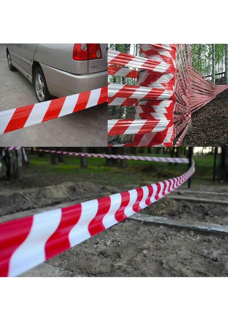 SUNRISE Red White Hazard Warning Safety Stripe Caution Tape 7.5cm by 300m Non-Adhesive Barrier Tape for Danger  Scene Hazardous - Image 5
