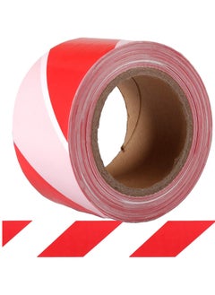 صن رايز شريط تحذيري أحمر أبيض للخطورة 7.5 سم × 300 متر شريط حاجز غير لاصق لمواقع الخطر الخطرة  - Image 1