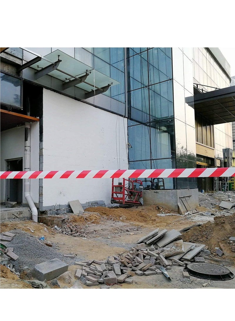 SUNRISE Red White Hazard Warning Safety Stripe Caution Tape 7.5cm by 300m Non-Adhesive Barrier Tape for Danger  Scene Hazardous - Image 4