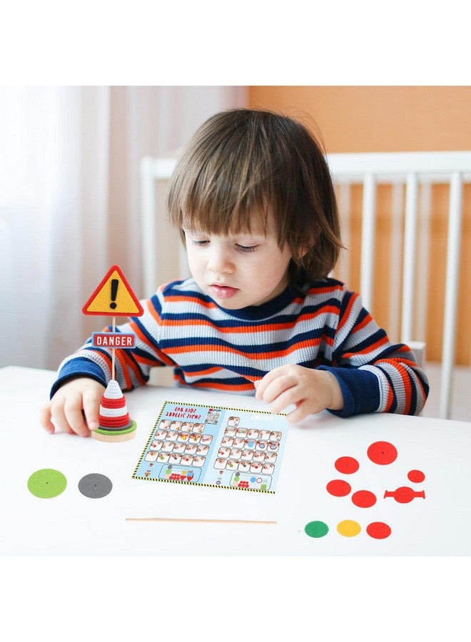 Coola 8 Pieces Felt Craft Traffic Signs for Kids,Including DIY Craft Street Sign, Road Signs and Traffic Light,Craft Kits Toy for Kids Ages 3-8 - Image 5