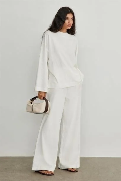 Suud Collection Saud Collection White Portofino Linen Trousers