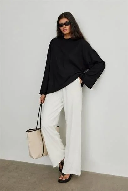 Suud Collection Saud Collection White Portofino Linen Trousers