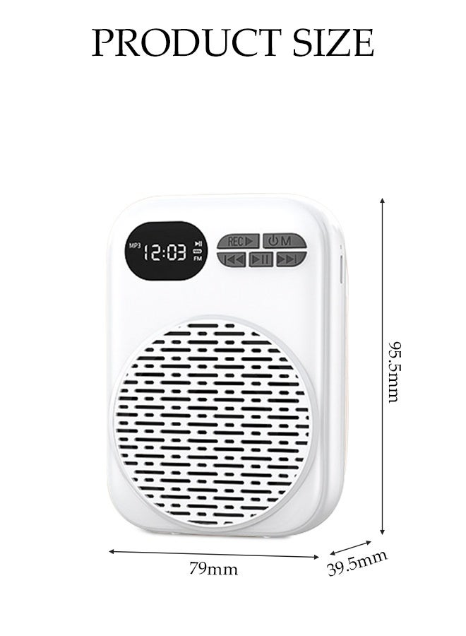 DUNISO Voice Amplifier for Teachers，Bluetooth Voice Amplifier with Wired Microphone Headset，Portable Rechargeable Bullhorn with Strap，Support U Disk and TF Card,Suitable for Teachers Tour Guides Coaches，White - Image 2