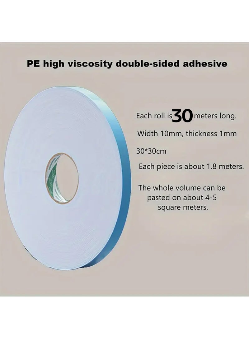 AsolBD Double Sided Tape 1 Pack Heavy Duty, 30CM Clear Adhesive Removable Double Sided Mounting Tape for 3d Wall Panel, Carpet Fixing, Kitchen, Photos Pasting, Household, Office Wall Decor, DIY Crafts - Image 4