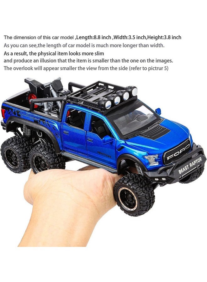 Sky Tech® Big Size Ford Raptor F150 Model Car 1:28 Scale Exclusive Alloy Metal Pull Back Die-cast Car Diecast Metal Pullback Toy car Openable Doors & Light Music Birthday Gift Car【Colors as Per Stock】 - Image 3