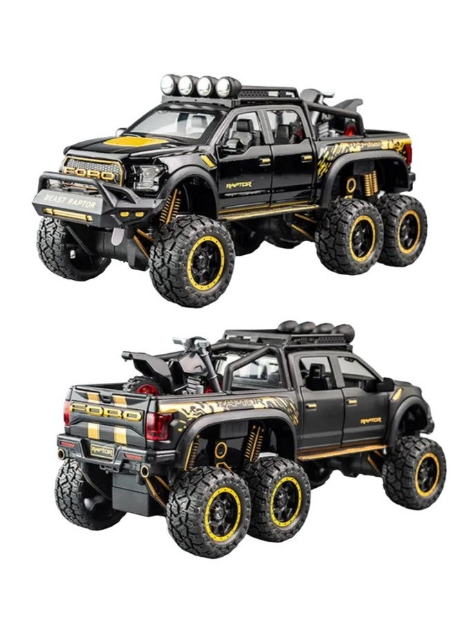 Sky Tech® Big Size Ford Raptor F150 Model Car 1:28 Scale Exclusive Alloy Metal Pull Back Die-cast Car Diecast Metal Pullback Toy car Openable Doors & Light Music Birthday Gift Car【Colors as Per Stock】 - Image 1