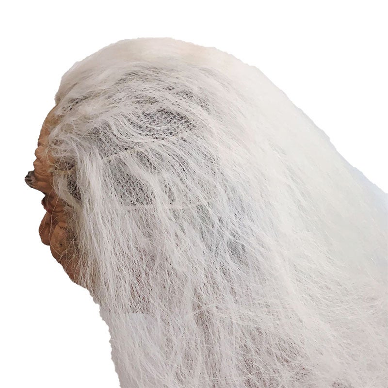 Realistic Three Eyes Latex Old Man Half Head Cover Mask Grandpa Wrinkle for Halloween Cosplay Horror Party Theater Performance - Image 3