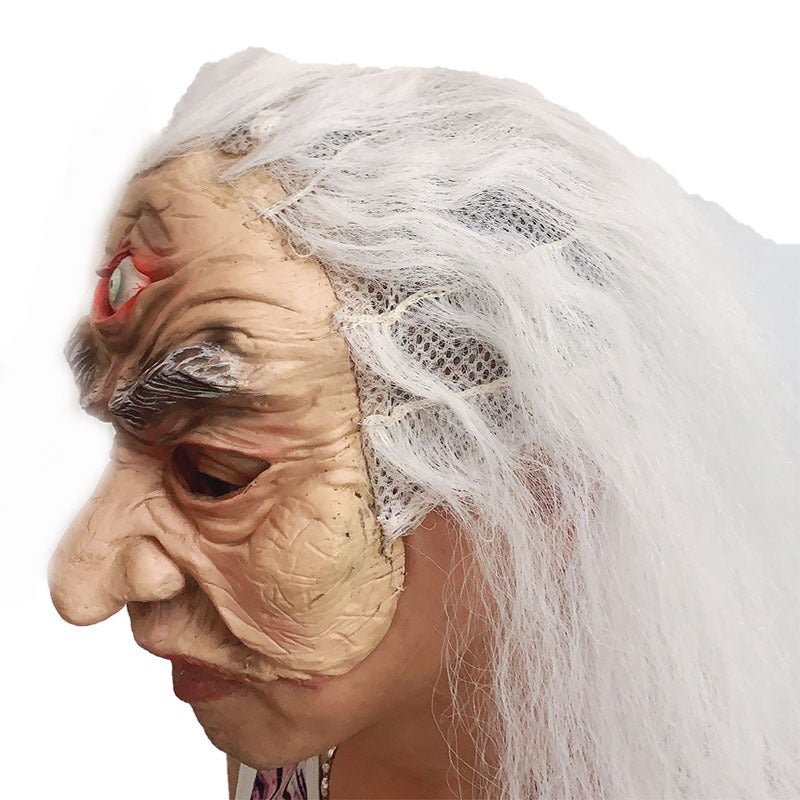 Realistic Three Eyes Latex Old Man Half Head Cover Mask Grandpa Wrinkle for Halloween Cosplay Horror Party Theater Performance - Image 2