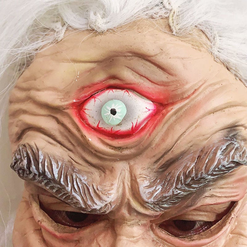 Realistic Three Eyes Latex Old Man Half Head Cover Mask Grandpa Wrinkle for Halloween Cosplay Horror Party Theater Performance - Image 4