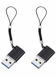 Excefore USB C to USB 3.0 Adapter, 2 Pcs Protable USB C Female to USB A Male Adapter with Rope  - Image 1