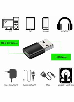 Excefore USB C to USB 3.0 Adapter, 2 Pcs Protable USB C Female to USB A Male Adapter with Rope  - Image 4