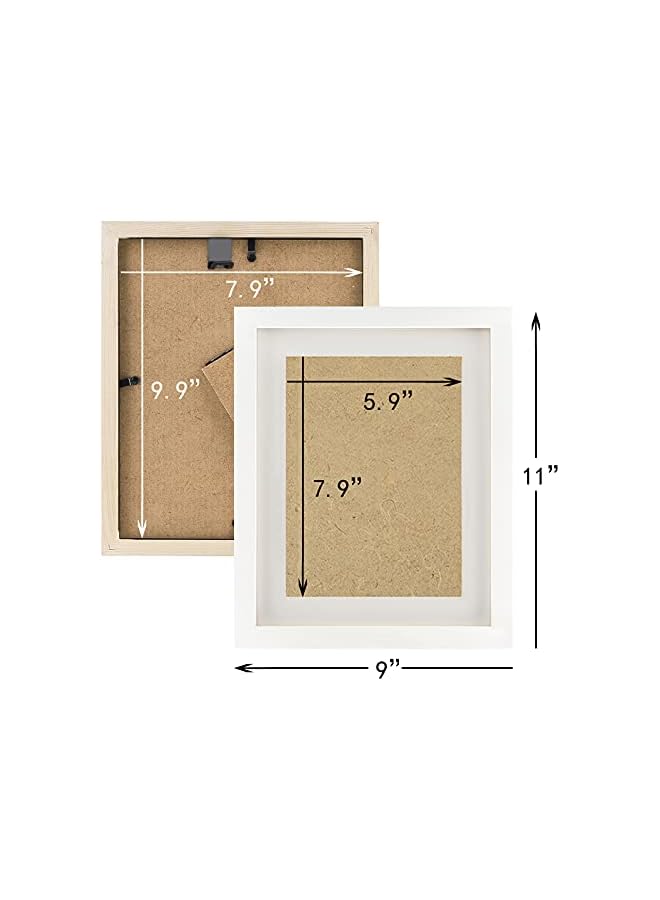The Bros إطارات صور بيضاء 8x10 من الخشب الصلب لعرض الصور 6x8 مع إطار أو 8x10 بدون إطار لمجموعة إطارات الصور للجدران والطاولات (4 عبوات) - Image 5