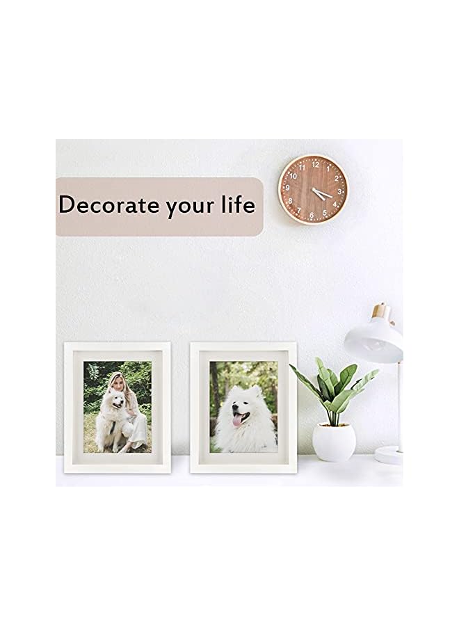 The Bros إطارات صور بيضاء 8x10 من الخشب الصلب لعرض الصور 6x8 مع إطار أو 8x10 بدون إطار لمجموعة إطارات الصور للجدران والطاولات (4 عبوات) - Image 2