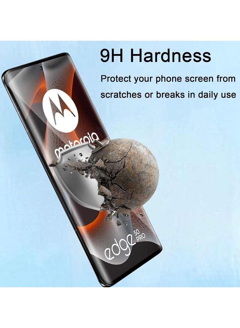 general [2+2 Pack] Motorola Edge 50 Pro 5G Screen Protector & Camera Lens Protector, Bubble Free 9H Hardness Anti-Scratch Tempered Glass for Moto Edge 50 Pro - Image 2